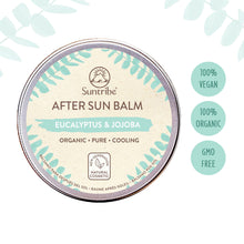 Φορτωση εικόνας σε προβολή Gallery, Suntribe, Φυσικό After Sun Balm με Ευκάλυπτο &amp; Τζοτζόμπα σε αλουμινένιο βάζο, vegan, organic, gmo free