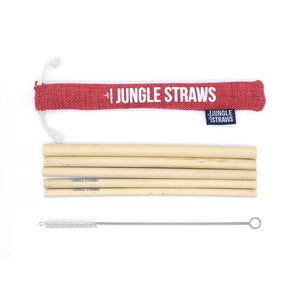 Jungle Straws, Μπαμπού Καλαμάκια, Κόκκινο