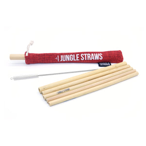 Jungle Straws, Μπαμπού Καλαμάκια, Κόκκινο
